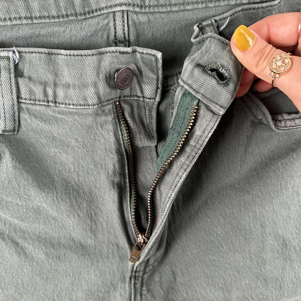 Gap GapFlex Straight Jeans Mens 33x30 Medium Wash Green Denim Stretch Zip Fly